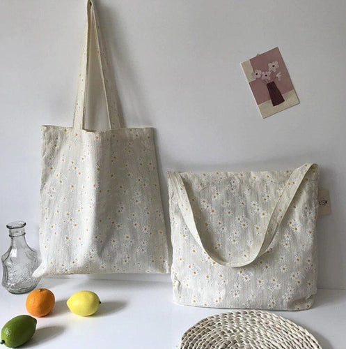 Baumwolltasche mit Blumenstick